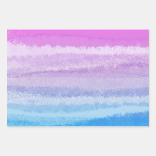 Roze Paarse Blue Pattern Inpakpapier Vel (Voorkant 2)