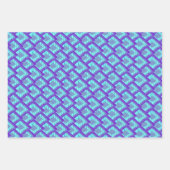Roze Paarse Blue Pattern Inpakpapier Vel (Voorkant)