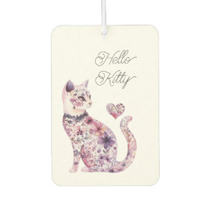 Roze Paarse Blush Bloemen Hart Liefde Kat Verjaard Luchtverfrisser
