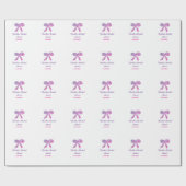 Roze paarse boog glinster glitter bruidsfeest naam cadeaupapier (Vlak)