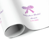 Roze paarse boog glinster glitter bruidsfeest naam cadeaupapier (Rol Hoek)