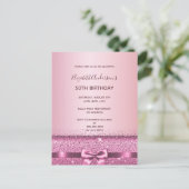 Roze paarse boog verjaardagsuitnodiging briefkaart (Staand voorkant)