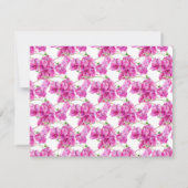 Roze paarse bougainvillea bloemenkunst bruiloft save the date (Achterkant)