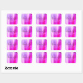 Roze Paarse bruiloft gunst Dank u Vierkante Sticker (Vel)