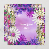 Roze paarse bruiloft verloving kaart (Voorkant / Achterkant)