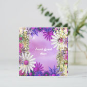 Roze paarse bruiloft verloving kaart (Staand voorkant)