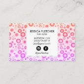 Roze Paarse bubels Minimalistisch koel cirkelpatro Visitekaartje (Achterkant)