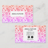 Roze Paarse bubels Minimalistisch koel cirkelpatro Visitekaartje (Voorkant / Achterkant)