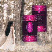 Roze Paarse Burgund  Ornamenten Initialen Glam Visitekaartje