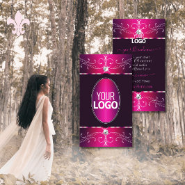 Roze Paarse Burgund  Ornamenten Logo Glam toevoege Visitekaartje
