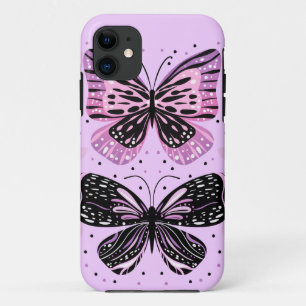 Roze Paarse Butterflies Case-Mate iPhone Case