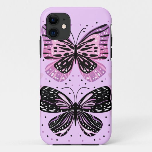 Roze Paarse Butterflies Case-Mate iPhone Case (Achterkant)