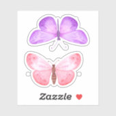 Roze Paarse Butterflies Sticker (Vel)
