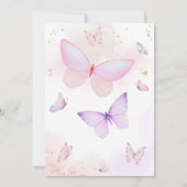 Roze Paarse butterfly-Baby shower Kaart (Achterkant)