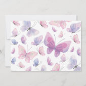 Roze Paarse Butterfly Birthday Foto: Dank u wel Bedankkaart (Achterkant)