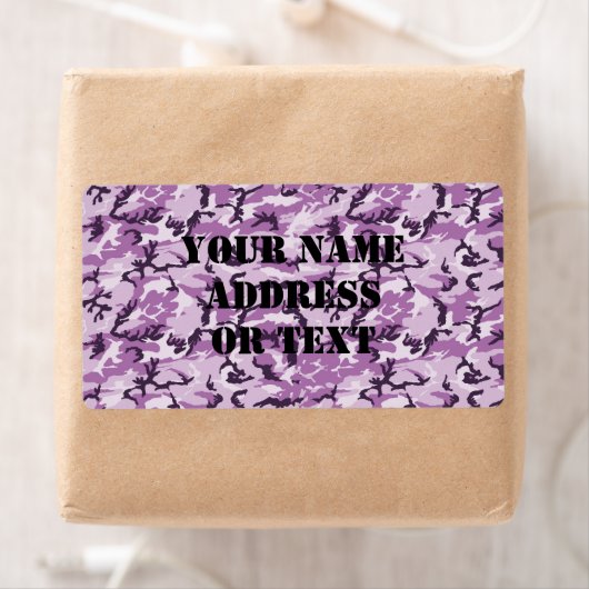 Roze & Paarse Camouflage Achtergrond Etiket (Insitu)