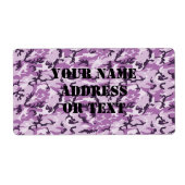Roze & Paarse Camouflage Achtergrond Etiket (Voorkant)