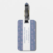 Roze & Paarse Cartoon Cactus Patroon Bagagelabel (Achterkant verticaal)