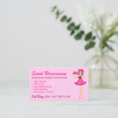 Roze Paarse Cartoon Cake Cooking Bakery Visitekaartje (Staand voorkant)