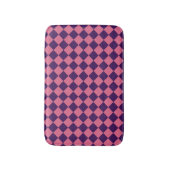Roze Paarse Checker Diamantpatroon Badmat (Voorkant Verticaal)