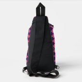 Roze Paarse Checker Diamantpatroon Sling Bag (Achterkant)