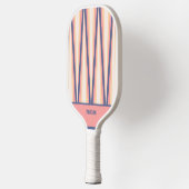 Roze & Paarse Chevron Patroon Aangepaste Naam Pickleball Paddle (Links)