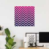 Roze Paarse Chevron Poster (Thuiskantoor)