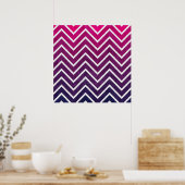 Roze Paarse Chevron Poster (Keuken)
