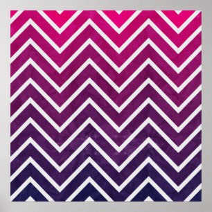 Roze Paarse Chevron Poster