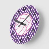 Roze Paarse Chevron Zigzag Wall klok (Hoek)
