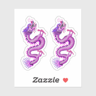 Roze & Paarse Chinese Draak Sticker