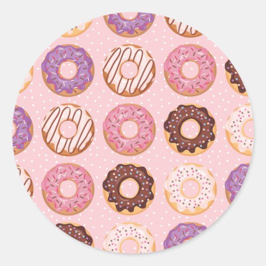 Roze, Paarse, chocolade gebakken broodjes bakkerij Ronde Sticker (Voorkant)