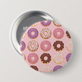 Roze, Paarse, Chocolade Glazuur Donuts Bakkerij Be Ronde Button 7,6 Cm (Voorkant /achterkant)