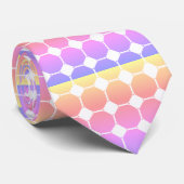 Roze Paarse cirkels in een geometrisch patroon Stropdas (Opgerold)