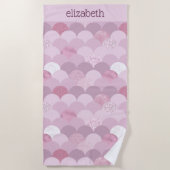 Roze paarse cirkelstructuur strandlaken (Voorkant)