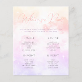 Roze Paarse Cloud Nine Wat zit er in je tas spel