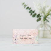 Roze Paarse Confetti Girly Trendy Sparkle Visitekaartje (Staand voorkant)