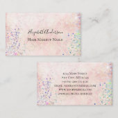 Roze Paarse Confetti Girly Trendy Sparkle Visitekaartje (Voorkant / Achterkant)