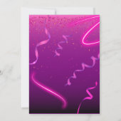Roze Paarse Confetti Neon verrassingsfeest Kaart (Achterkant)