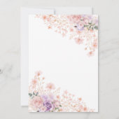Roze Paarse Coquette Strik Bloemendoop Kaart (Achterkant)