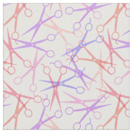 Roze Paarse Coral Scissor Patroon Stof