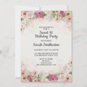 Roze Paarse Cream Waterverf 16 oktober Kaart (Voorkant)