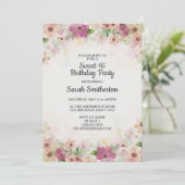 Roze Paarse Cream Waterverf 16 oktober Kaart (Staand voorkant)