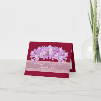 Roze Paarse Crocus Botanische Bloemige Chic Bedank Bedankkaart