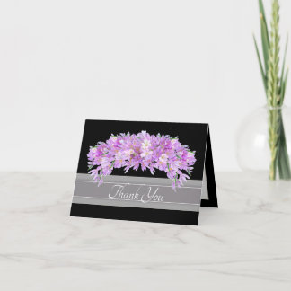 Roze Paarse Crocus Botanische Bloemige Chic Bedank Bedankkaart