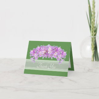 Roze Paarse Crocus Botanische Bloemige Chic Bedank Bedankkaart