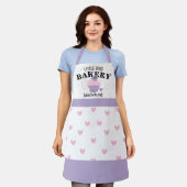 Roze Paarse Cupcake Aanpasbare Bakkerij Schort (Gedragen)