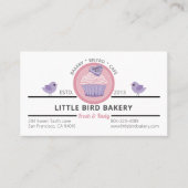 Roze Paarse Cupcake Aanpasbare Bakkerij Visitekaartje (Voorkant)