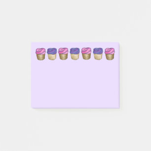 Roze Paarse cupcake Cupcakes Foodie Post Post-it® Notes