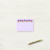 Roze Paarse cupcake Cupcakes Foodie Post Post-it® Notes (Op bureau)